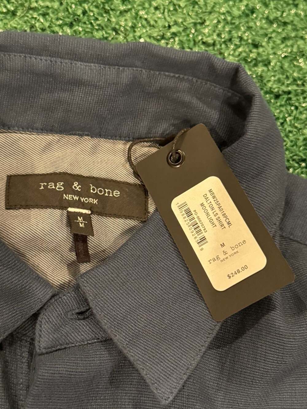 Rag & Bone Dalton LS Shirt Moonlight Blue Men's Medium New With Tags - Picture 6 of 9